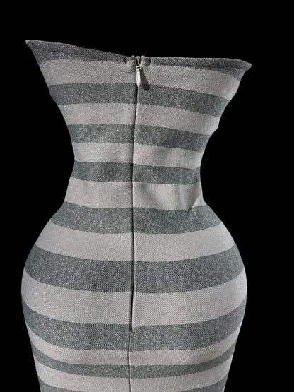 Silver Sequins Bandage Dress