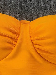 Vibrant Orange Bodycon Bandage Dress