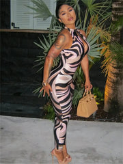 Zebra Print Jumpsuit