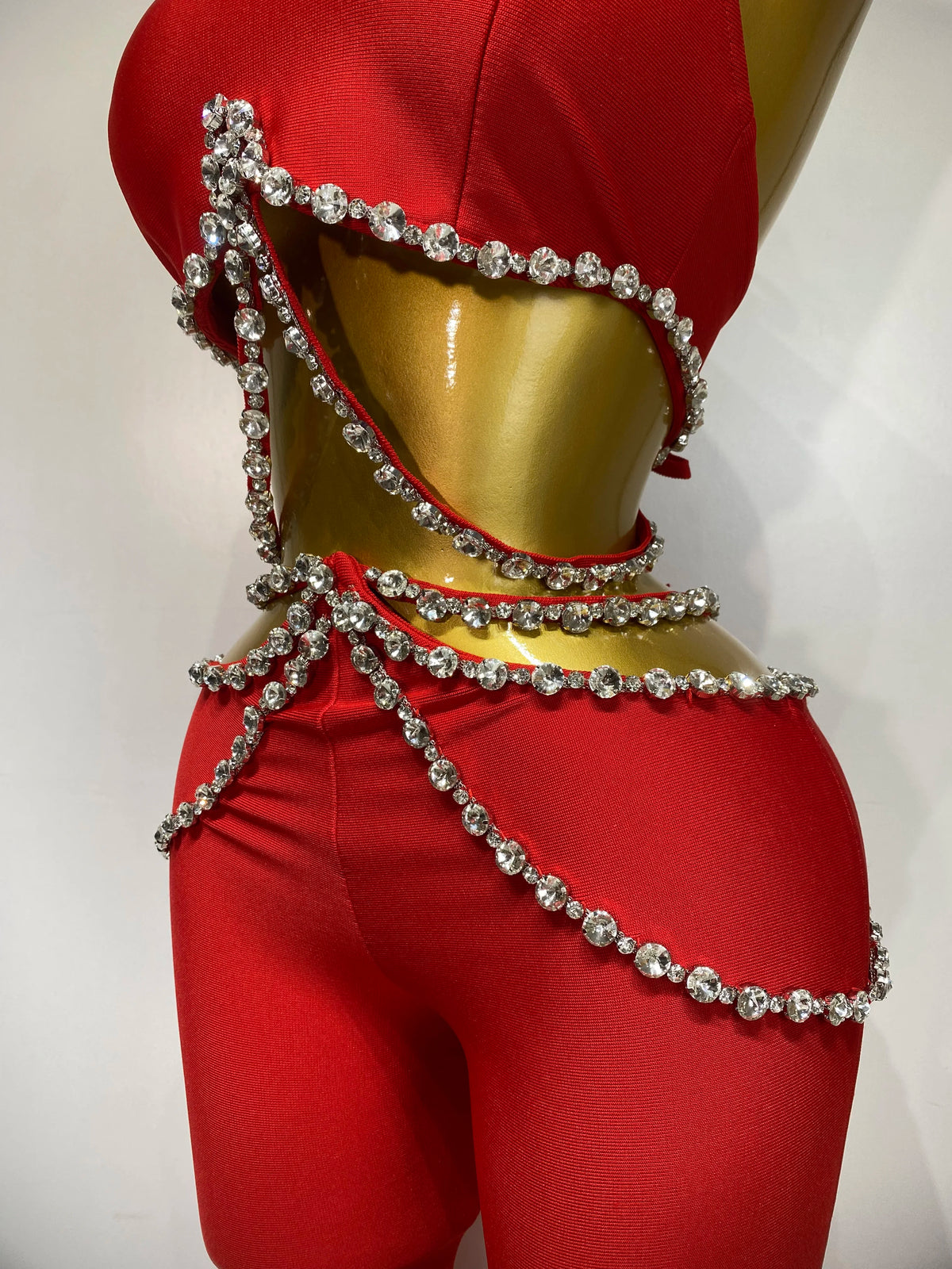 Anita Rhinestone Bandage Pants Set