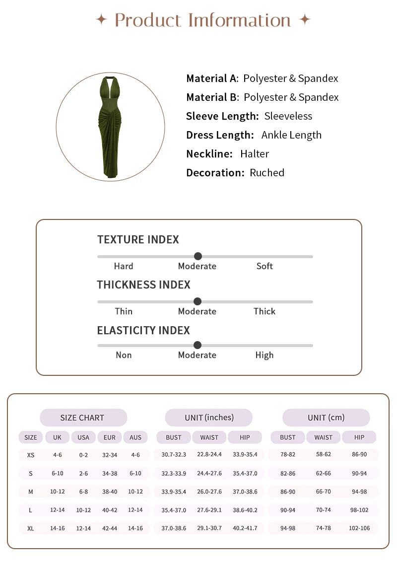 Olive Green Corset Ruched Maxi Dress