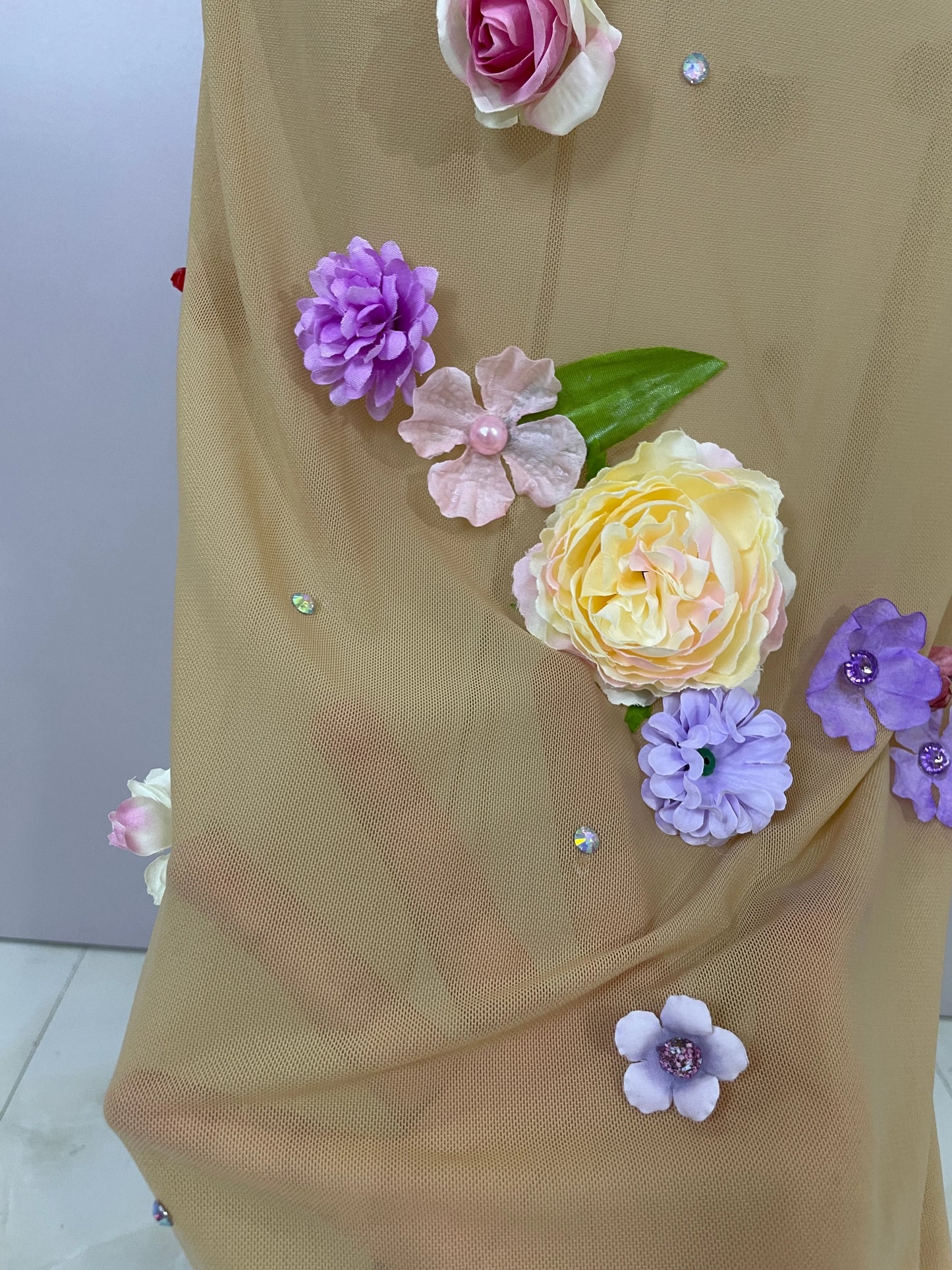Luxe Flower Mesh Maxi Dress
