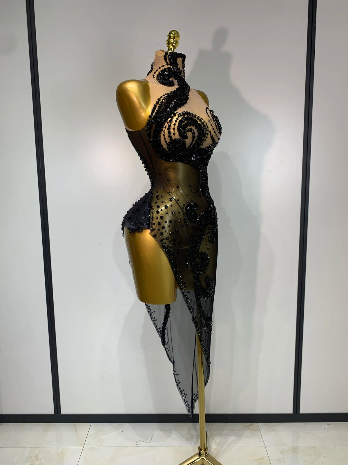 Black Diamond Asymmetric Dress
