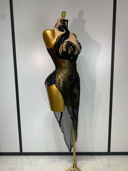 Black Diamond Asymmetric Dress