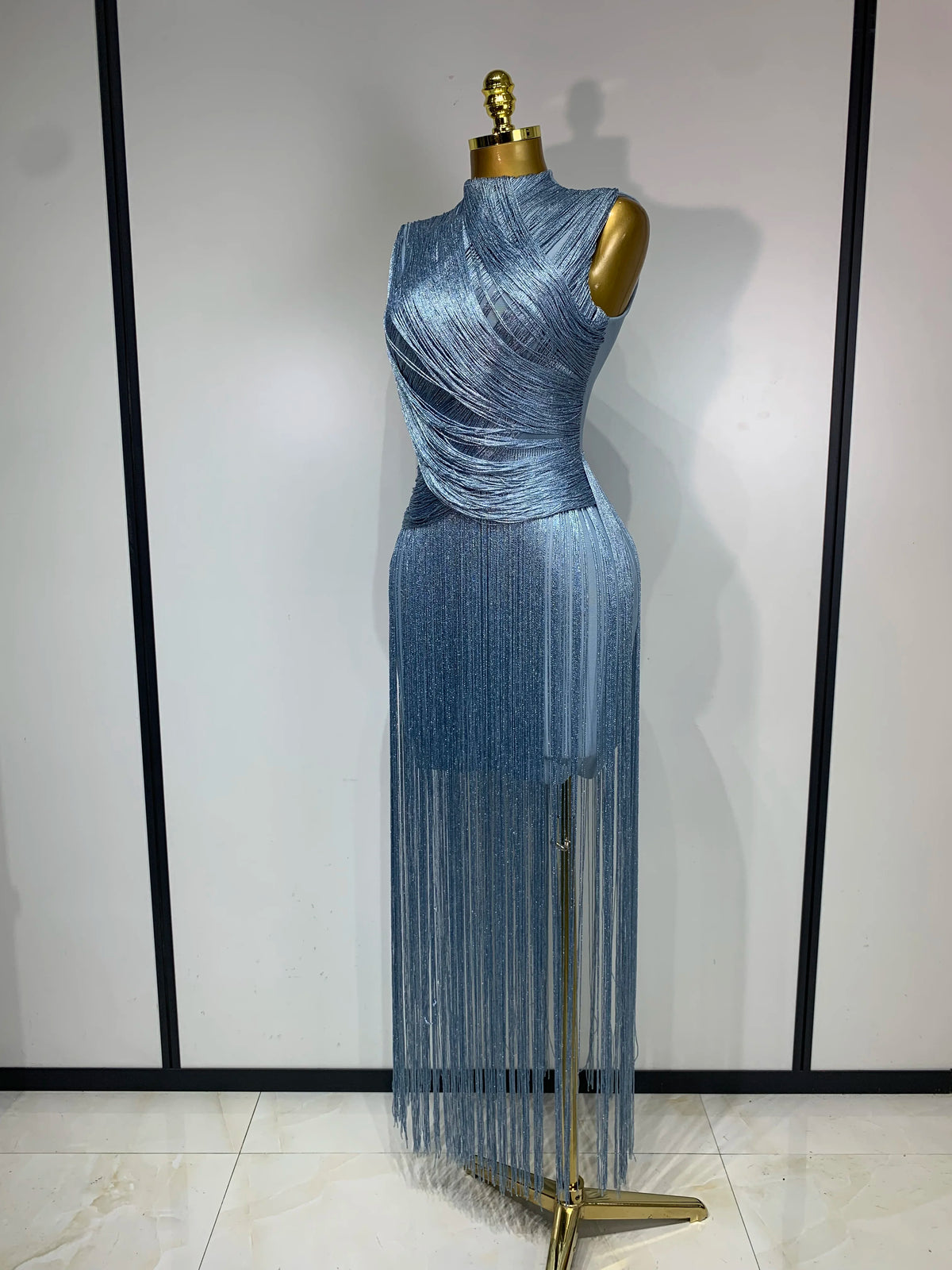 Izabella Tassel Bandage Maxi Dress