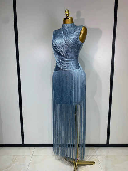 Izabella Tassel Bandage Maxi Dress