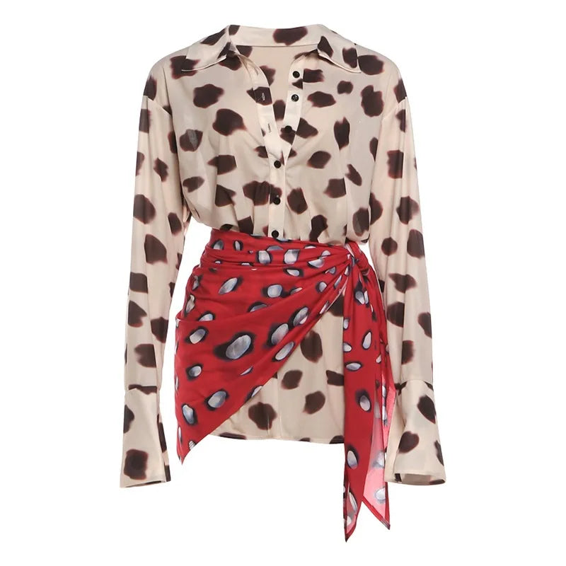 Polka Dot Shirt Mini Dress