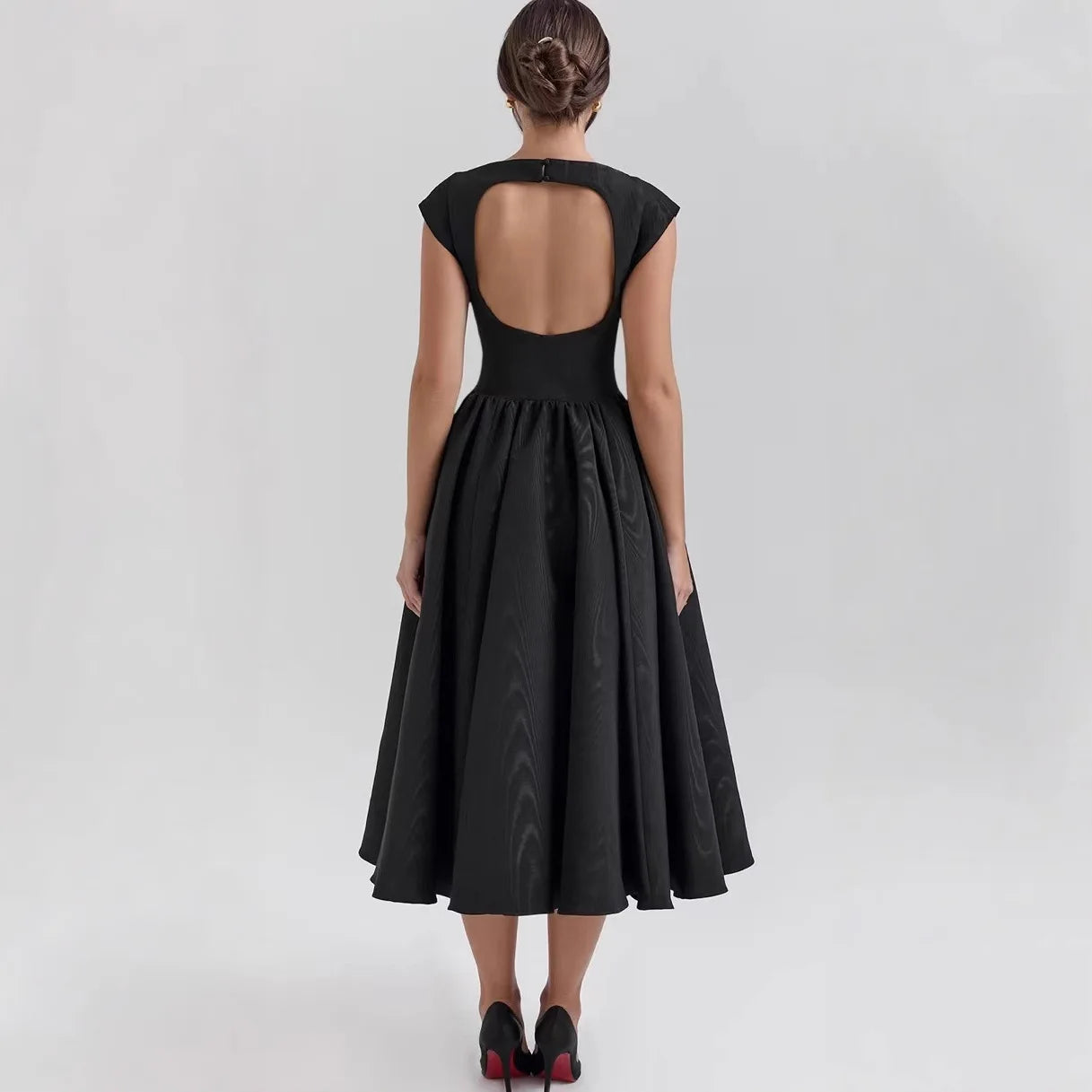 Modern Pleated Midi Dress