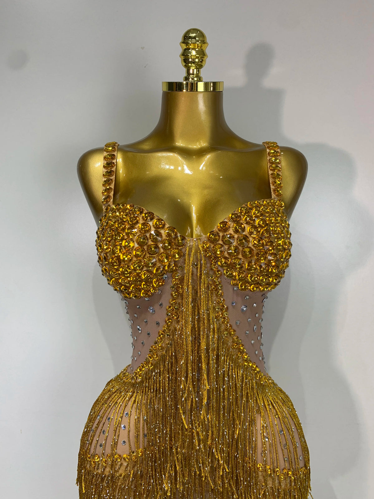 Maxine Tassel Mesh Maxi Dress
