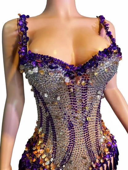 Miana Sequins Tassel Bodysuit