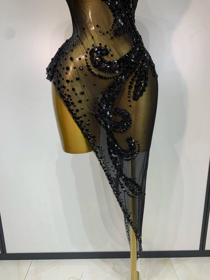 Black Diamond Asymmetric Dress