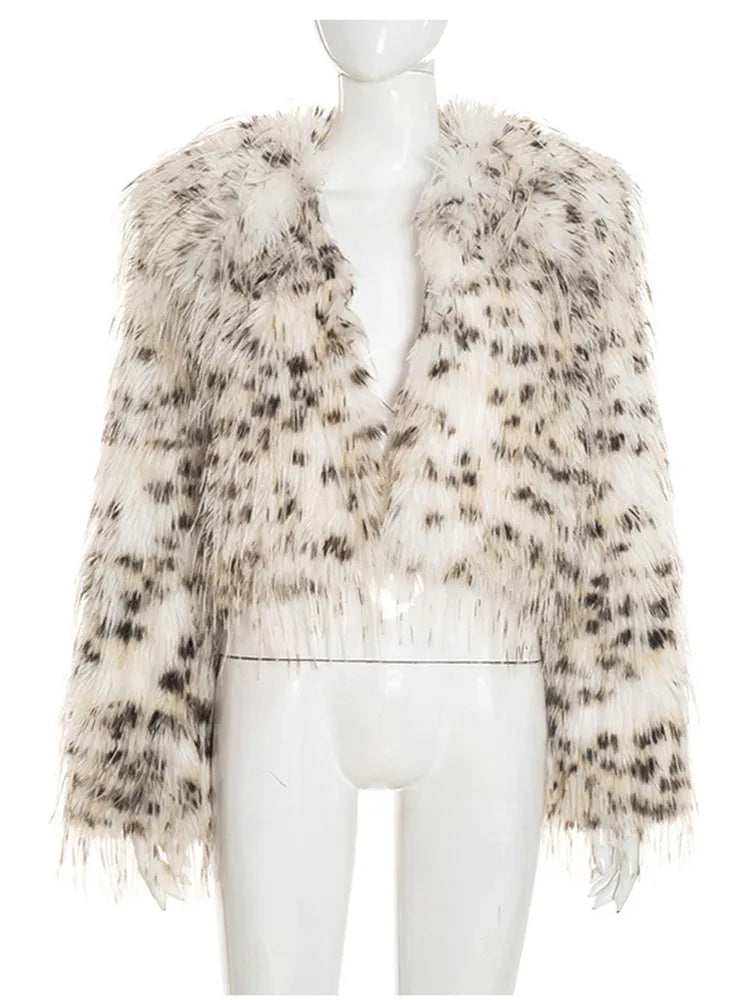 Leopard Fur Plush Coat