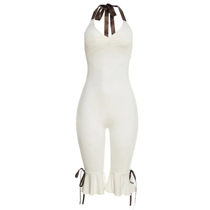 Bowknot Backless Jumpsuit
