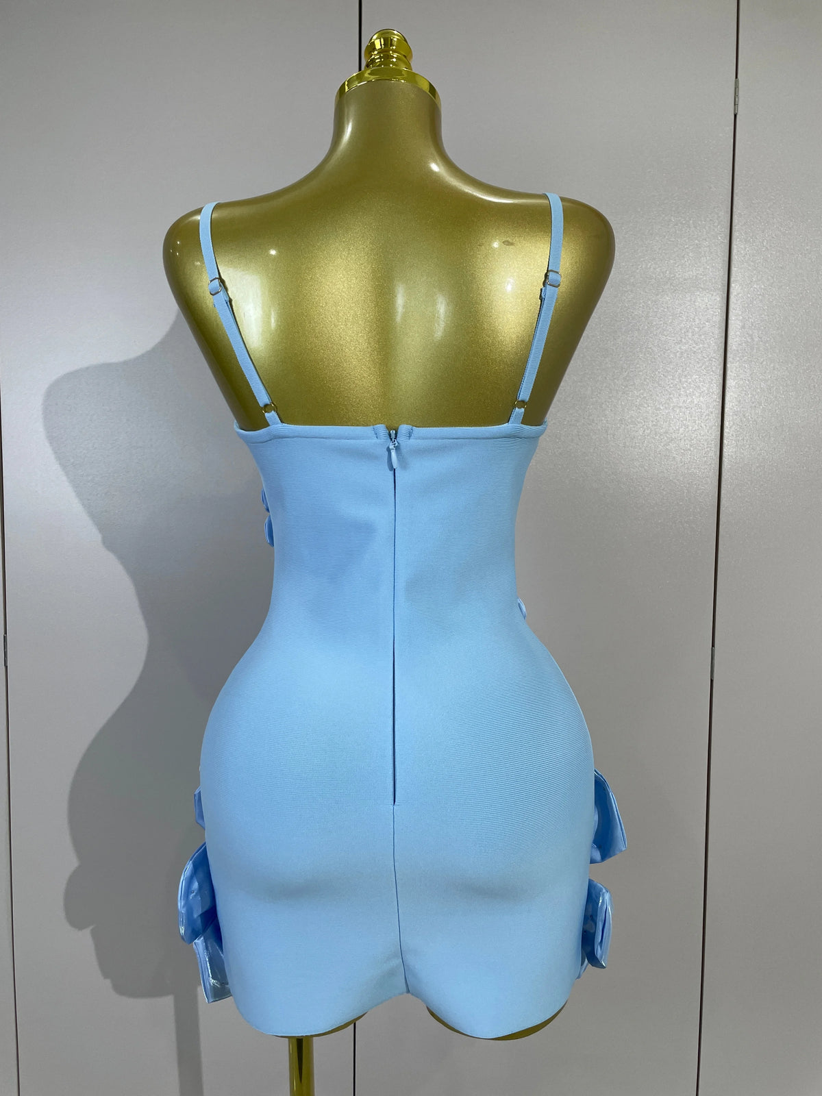 Chic 3D Beaded Flower Bandage Mini Dress