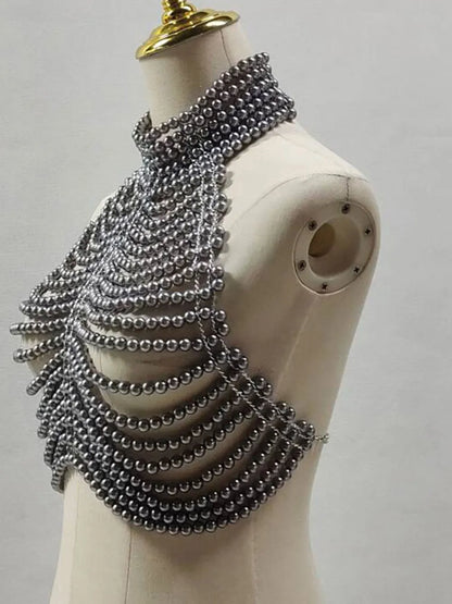 Beaded Pearl Chain Top