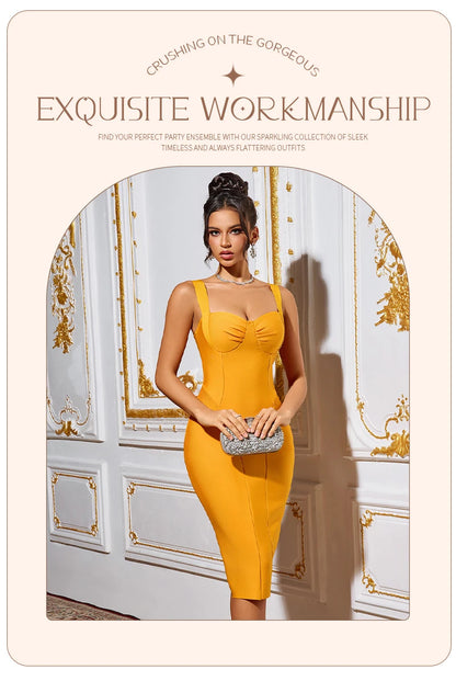 Vibrant Orange Bodycon Bandage Dress
