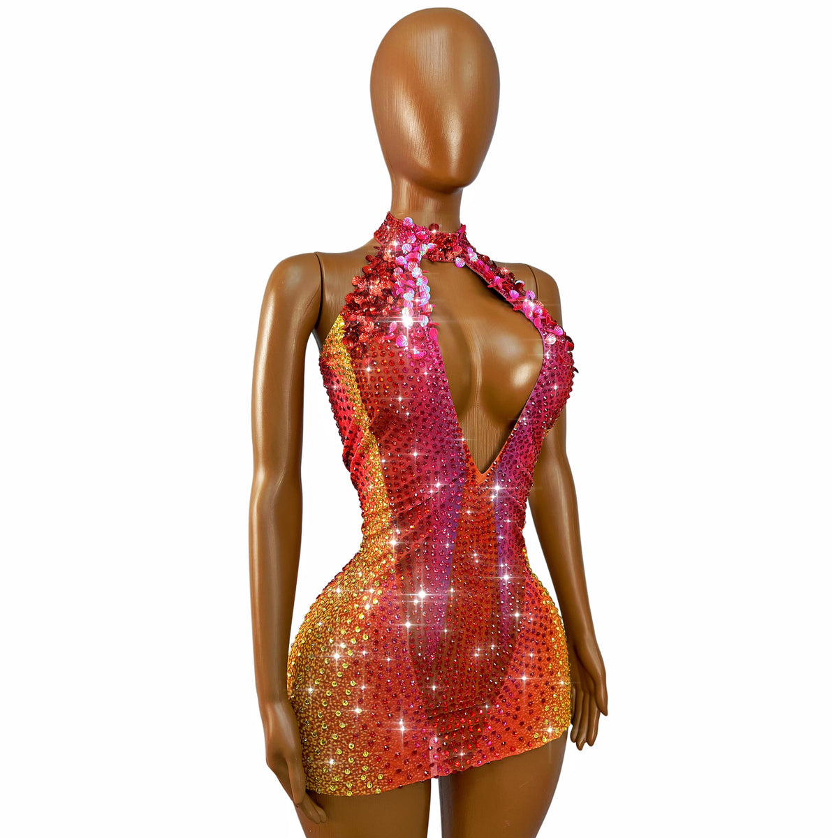 Ombre Seashell Sequins Mini Dress