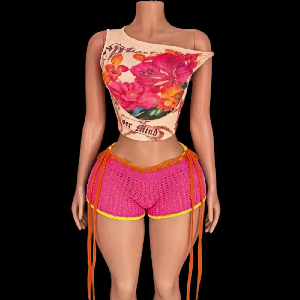 Lucie Knitted Tassel Short Set