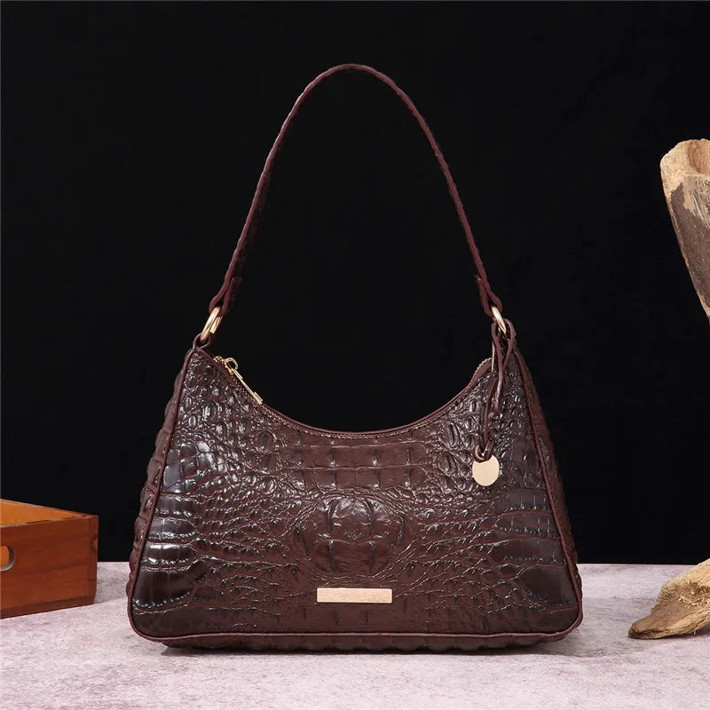 Reptile Luxe Shoulder Handbag