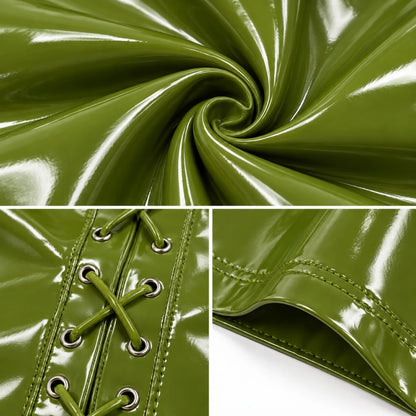 Green Patent Leather Mini Dress