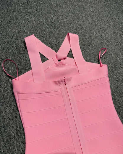 Pink Bodycon Bandage Mini Dress