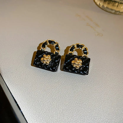 Leather Handbag Shape Earrings