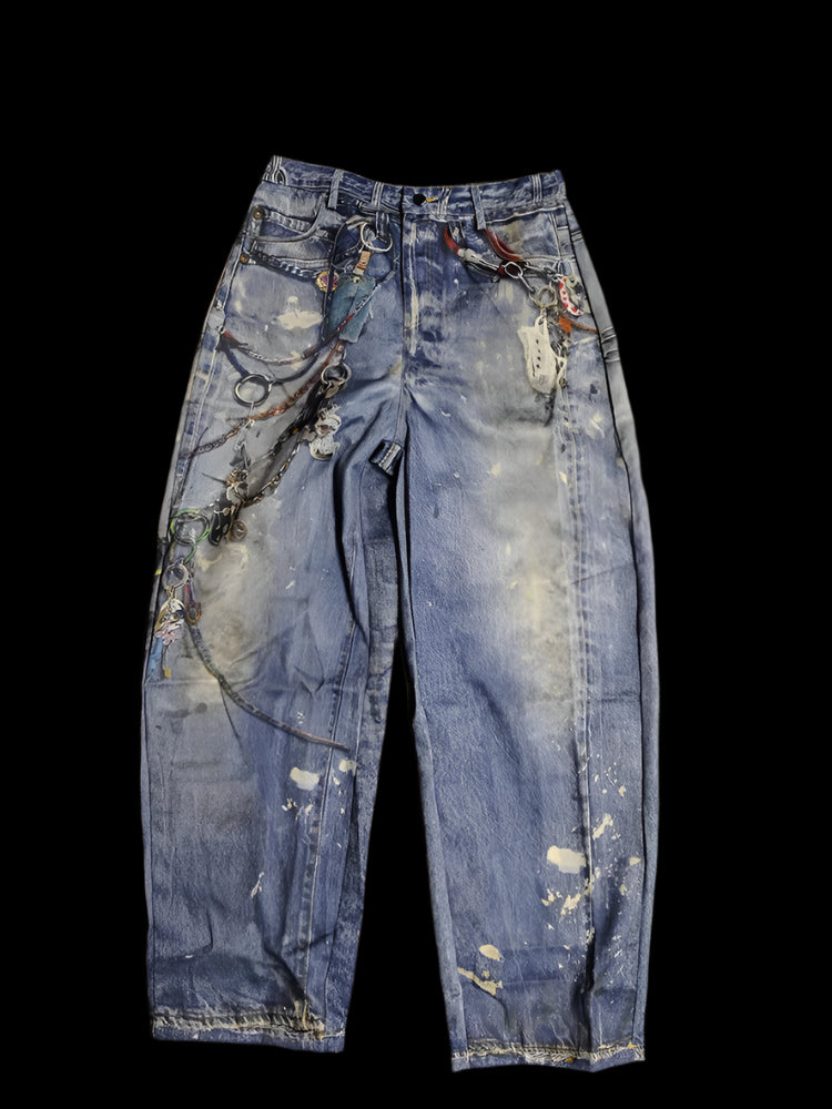 Leather 3D Print Pants