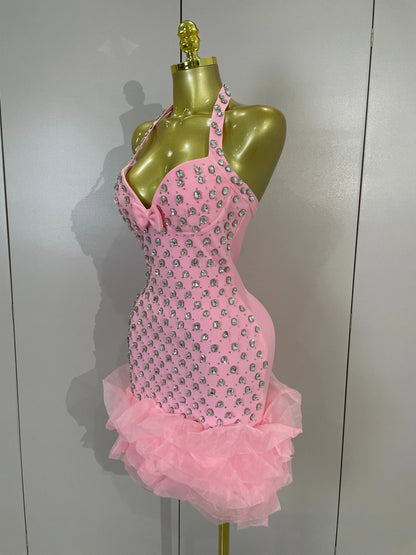 Sarah Rhinestone Bandage Mini Dress