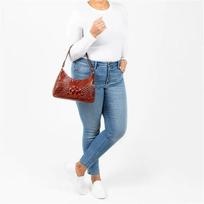Reptile Luxe Shoulder Handbag