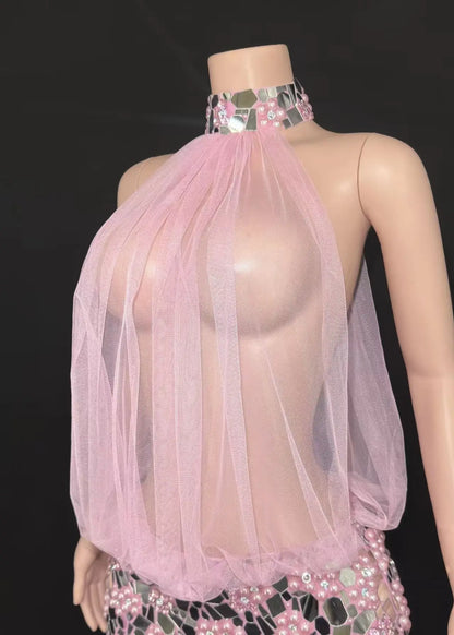 Meisha Sequin Train Dress