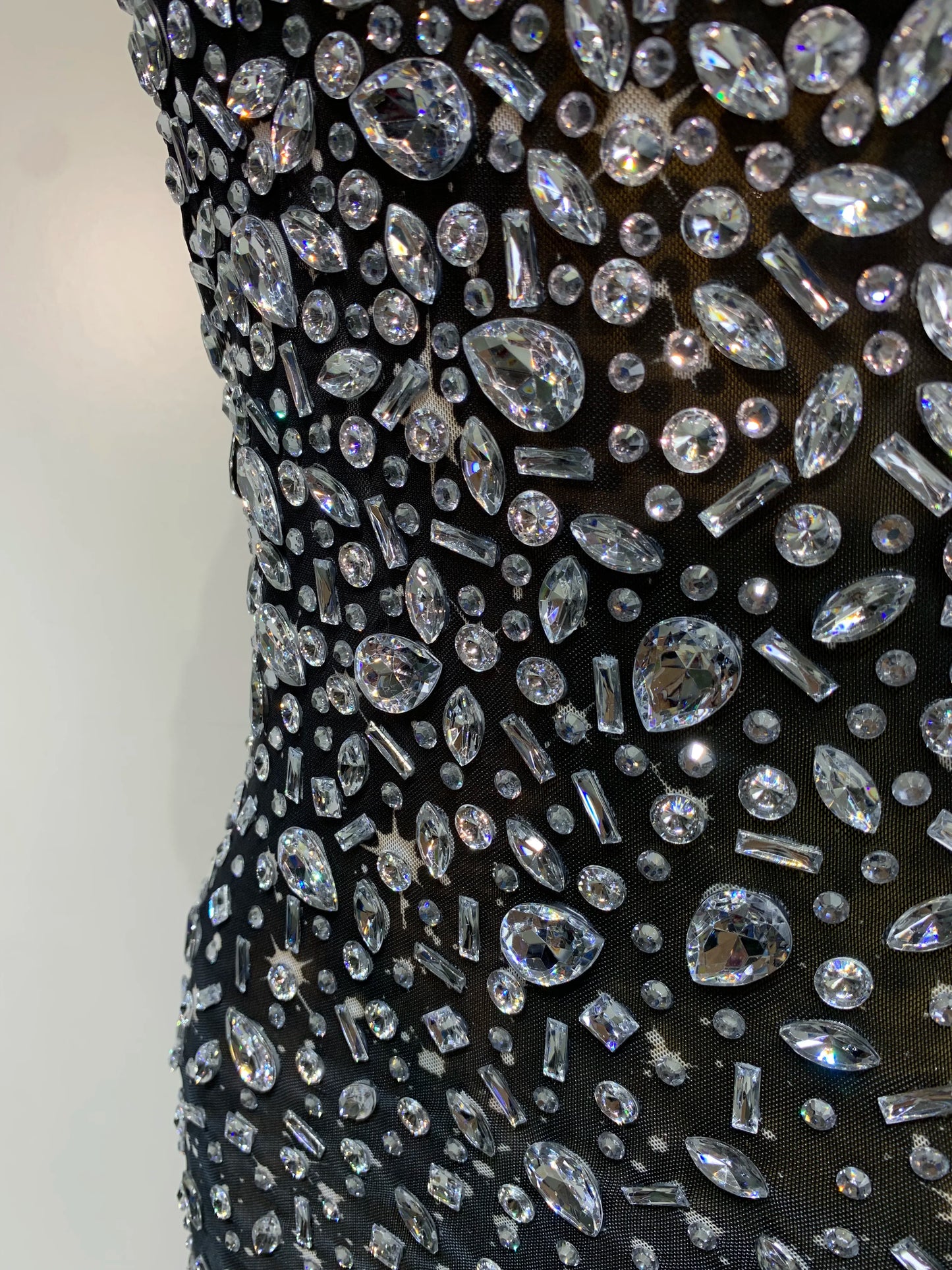 Zoey Rhinestone Mesh Maxi Dress