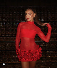 Scarlet Mesh Bandage Dress Fashion Closet Clothing