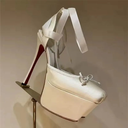 Butterfly-Knot Platform High Heels