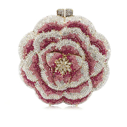 Floral Crystal Clutch Purse