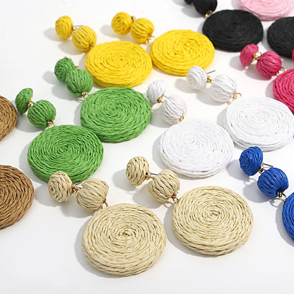 Handmade Rattan Knit Earrings
