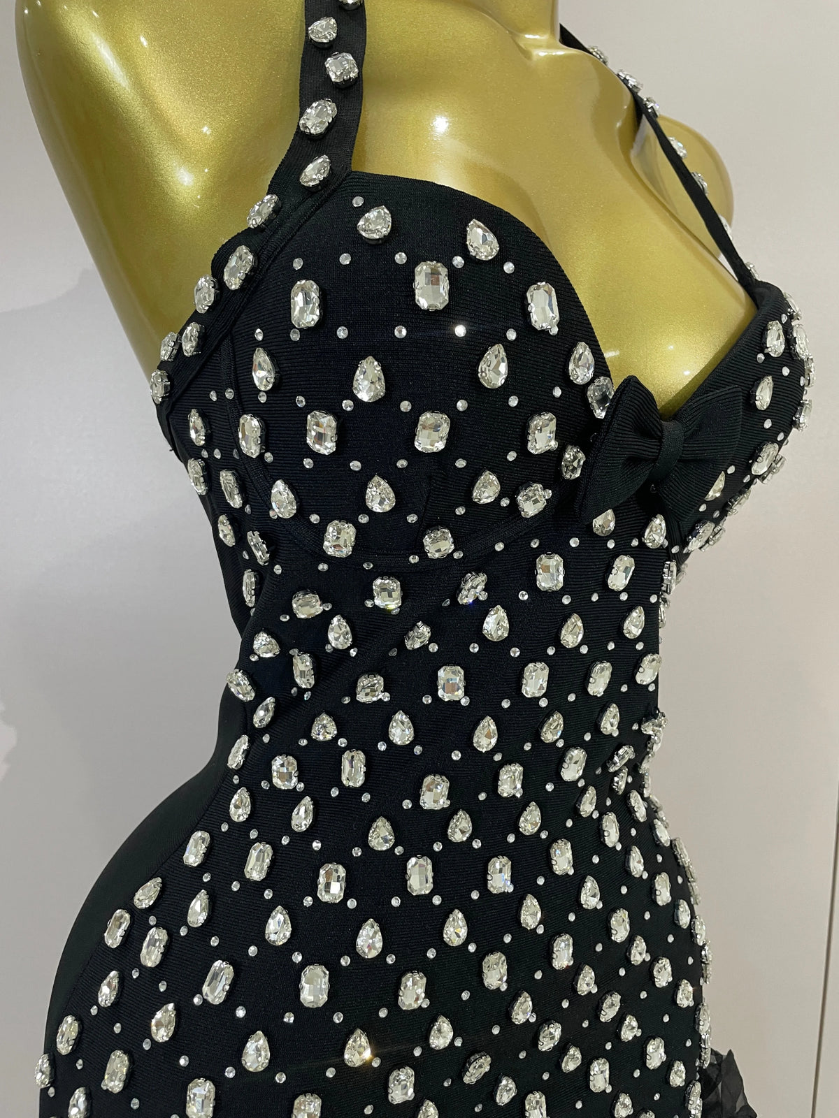 Sarah Rhinestone Bandage Mini Dress