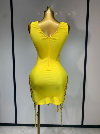 Frankie Rhinestones Mesh Dress