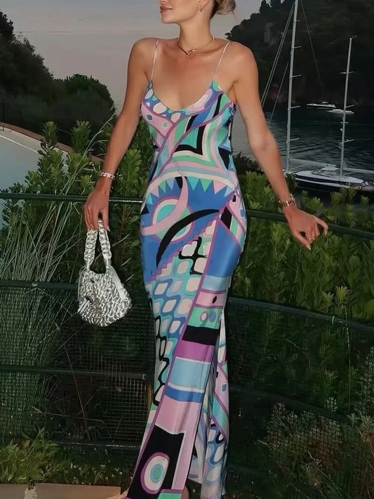 Vintage Satin Maxi Dress