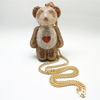 Mini Bear Diamond Clutch Bag
