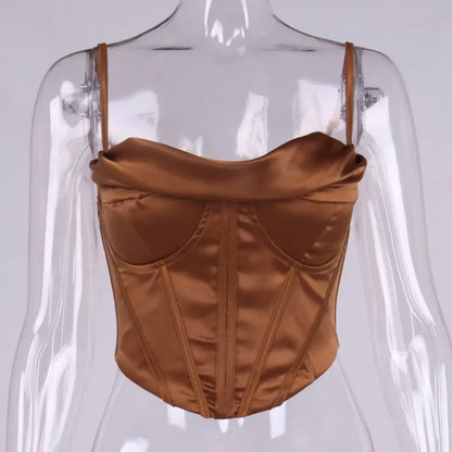 Satin Bustier Corset Top