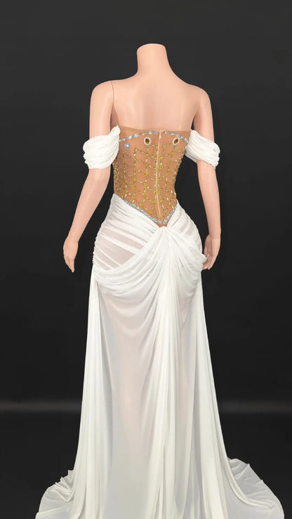 Marina Off-Shoulder Tail Dress