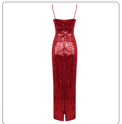 Luxury Sequins Bodycon Maxi Dress