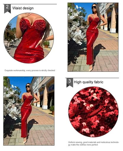 Luxury Sequins Bodycon Maxi Dress