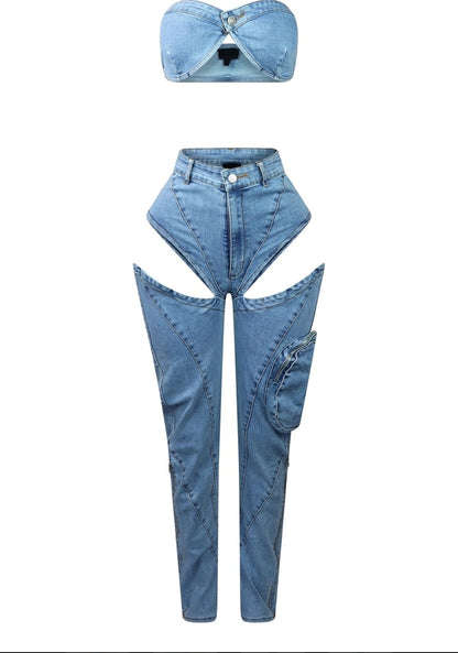 Sidney Denim Pants Set