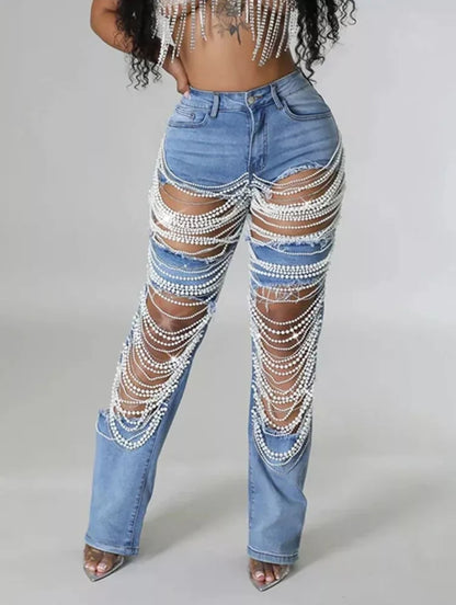 Pearls Diamond Jeans