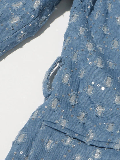 Sashes Denim Trench Coat
