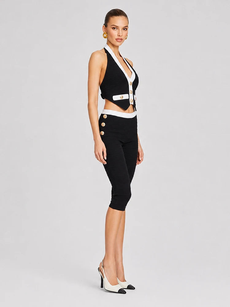 Naomy Bandage Capri Pants Set