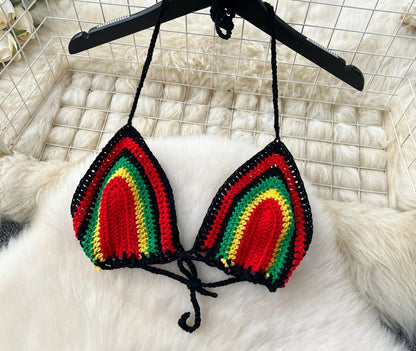 Jamaican Gyal Tassel Knitted Skirt Set