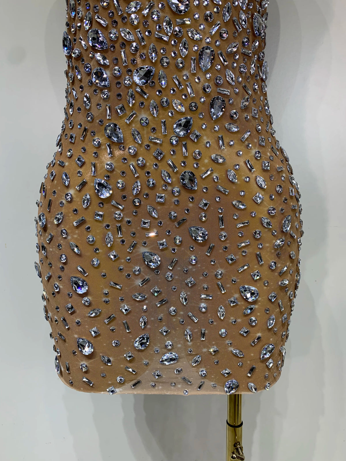 Zoey Rhinestone Mesh Mini Dress