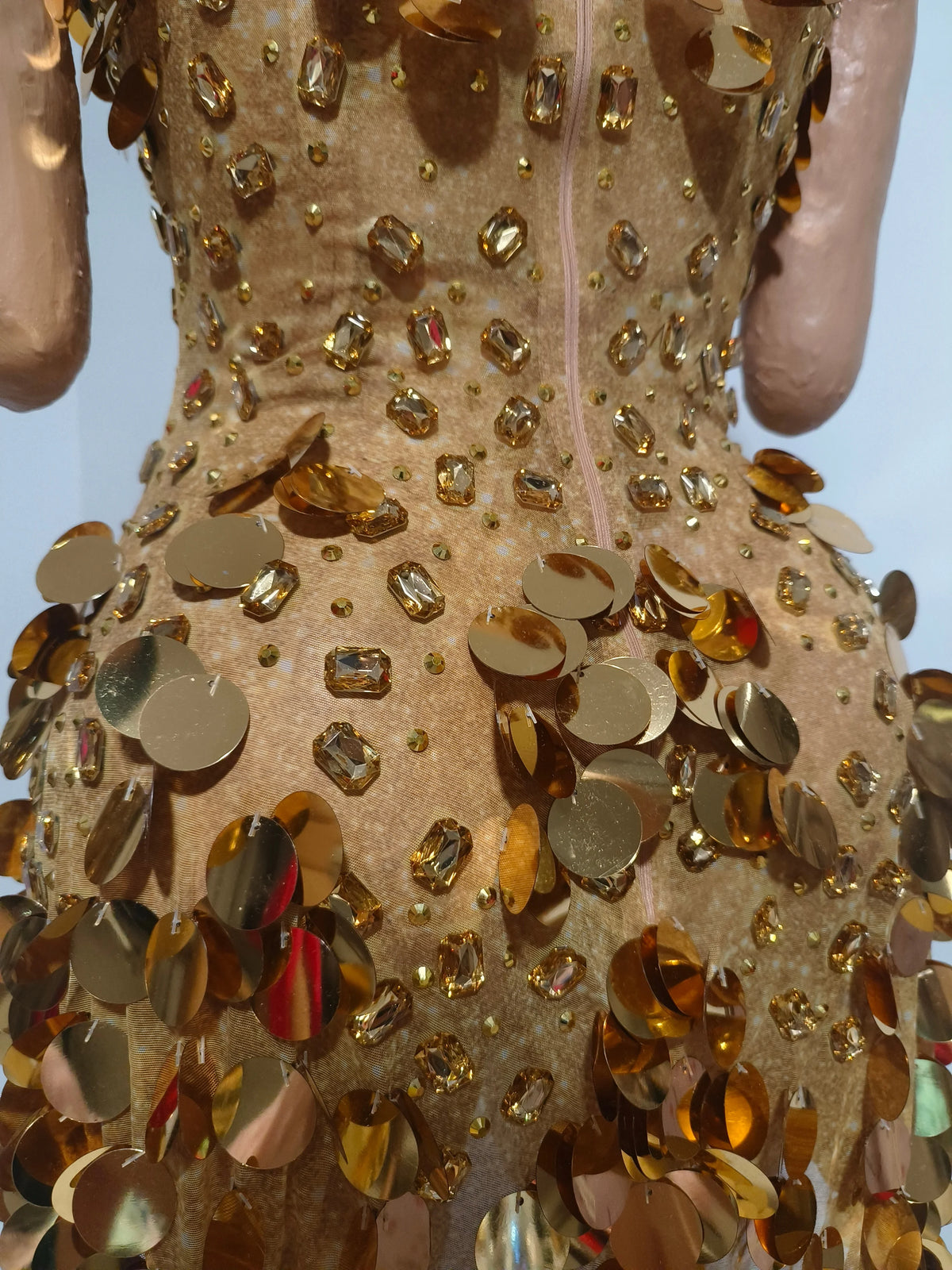 Esther Sequins Mesh Mini Dress